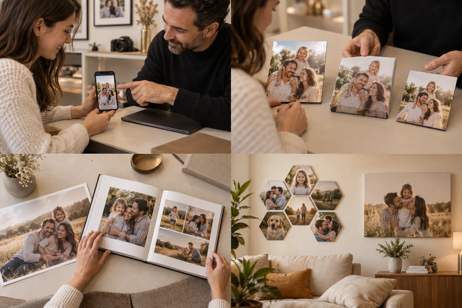 Esempio illustrativo: Le fotografie escono dal telefono.